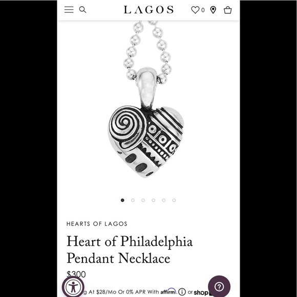 Lagos heart of Philadelphia pendant necklace - Picture 1 of 5